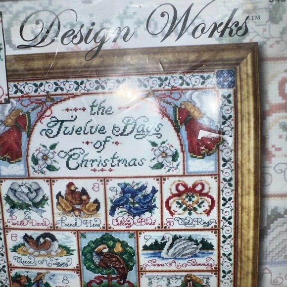 NIP Vintage Design Works Crafts Twelve Days Of Christmas Cross Stitch Kit - Picture 4 of 7